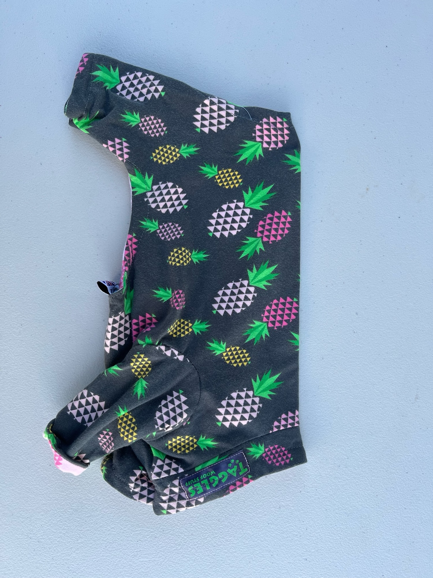 Grey and pink pineapples t-shirt onesie - 25cm