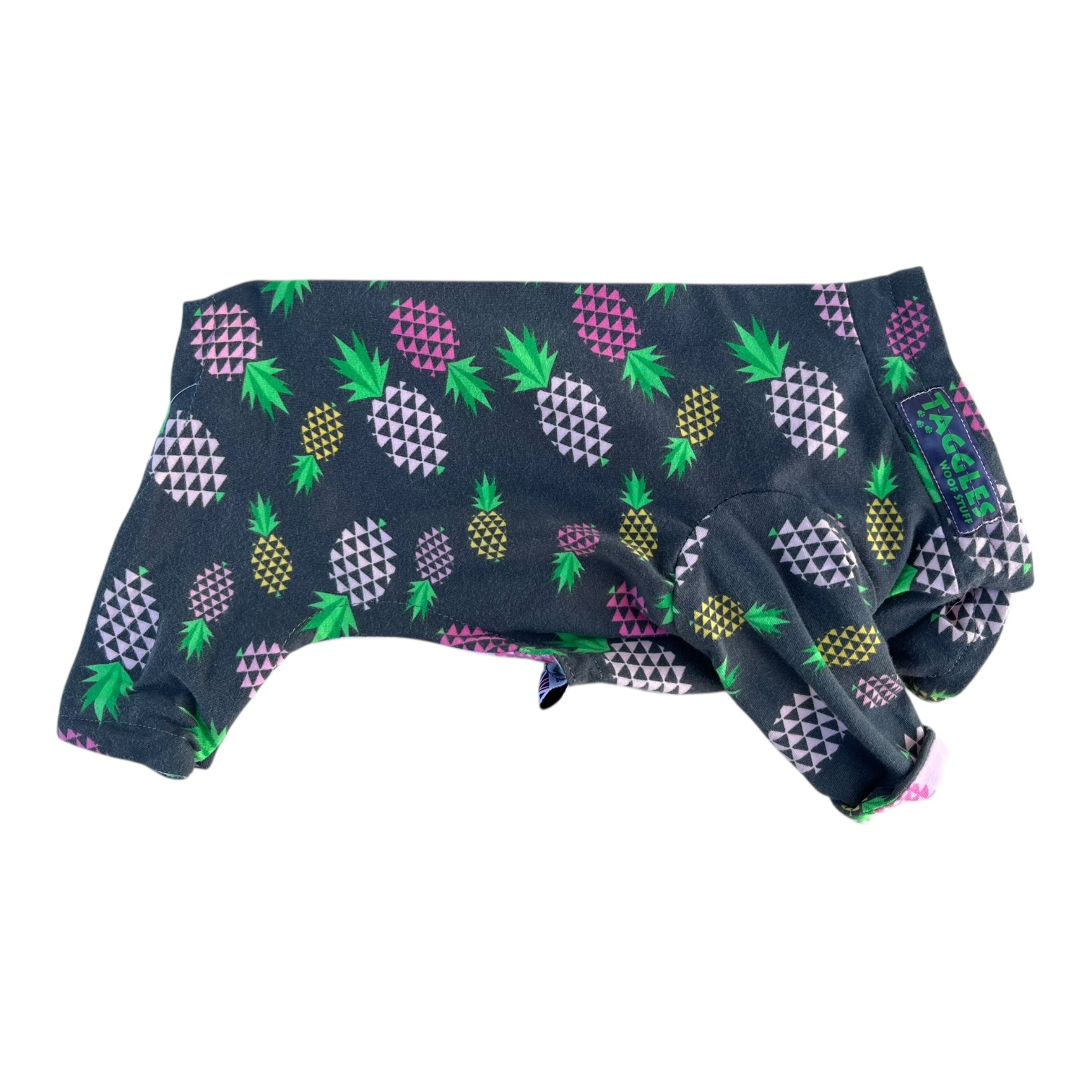 Grey and pink pineapples t-shirt onesie - 25cm