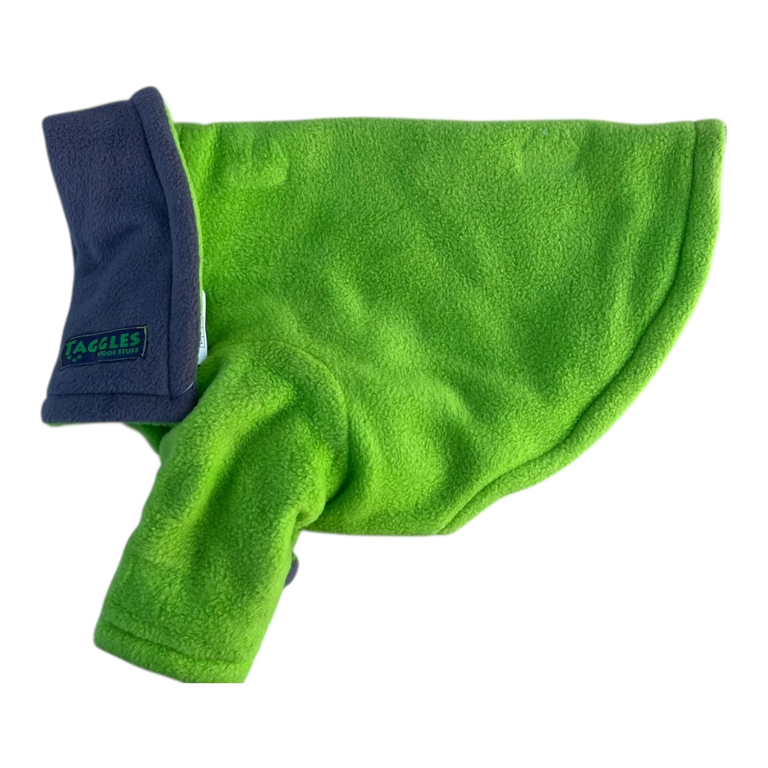 Lime green and dark grey fleece jumper - 30cm