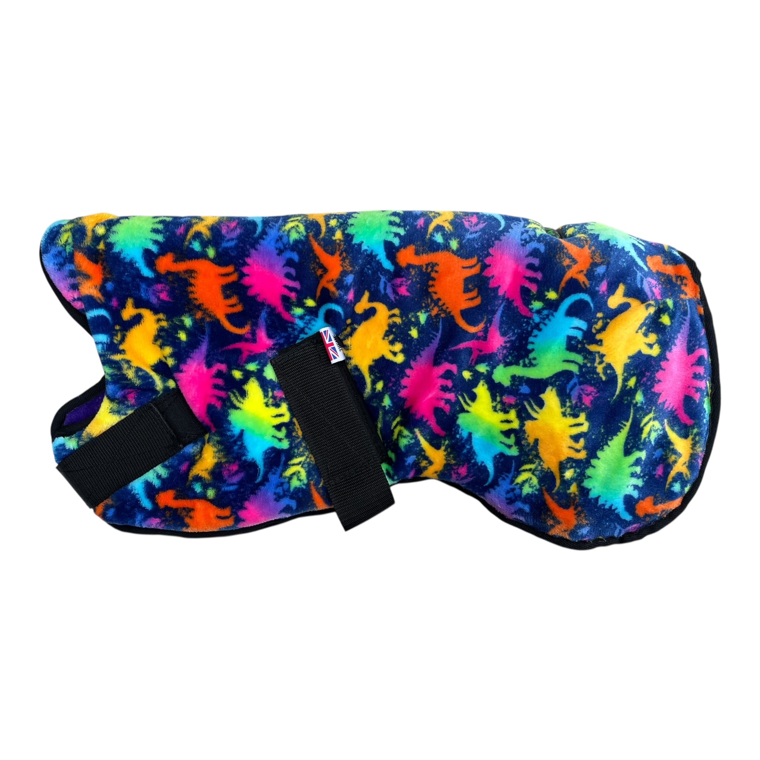 Multi coloured dinosaurs and purple fleece bodywarmer - 45cm