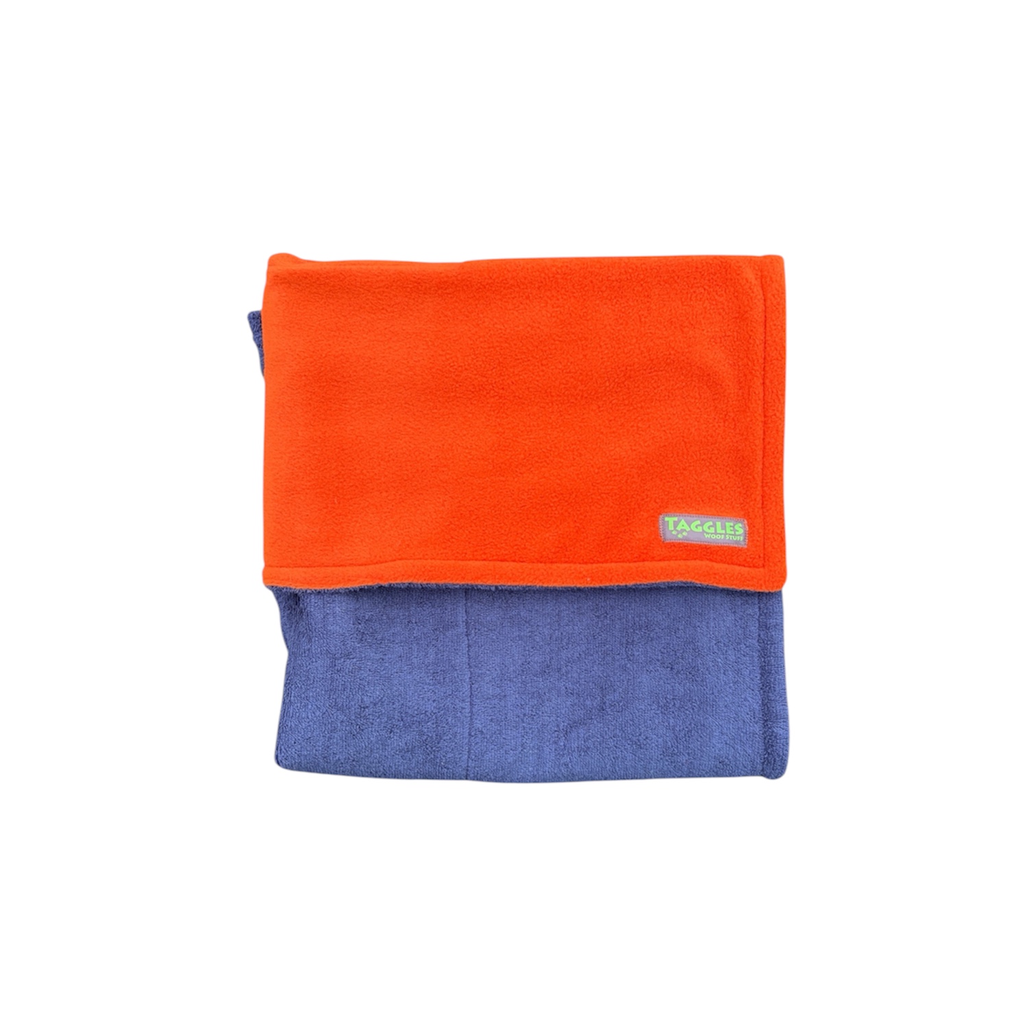 Navy towel and burnt orange fleece  drying blanket